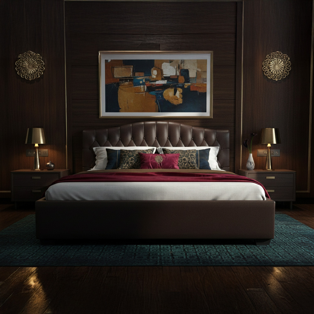 Winser Queen size Bed-Brown